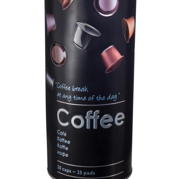 Koffieblik voor capsules/pads/poeder