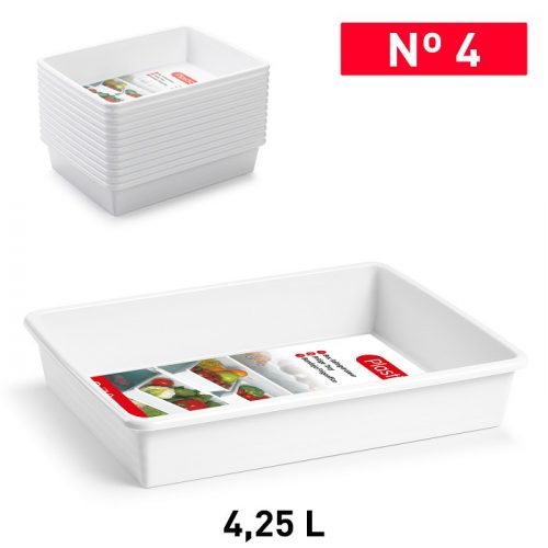 Oplsag bak wit 4,25L opslagbak opbergbak vriezer bak restbak lade organizer koelkast