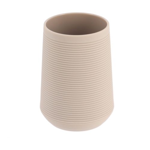 RUBBER AND ABS TUMBLER WITH STRIPES - TAUPE