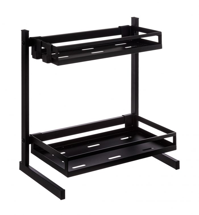 Keuken organizer matzwart metaal 2-verdiepingen
