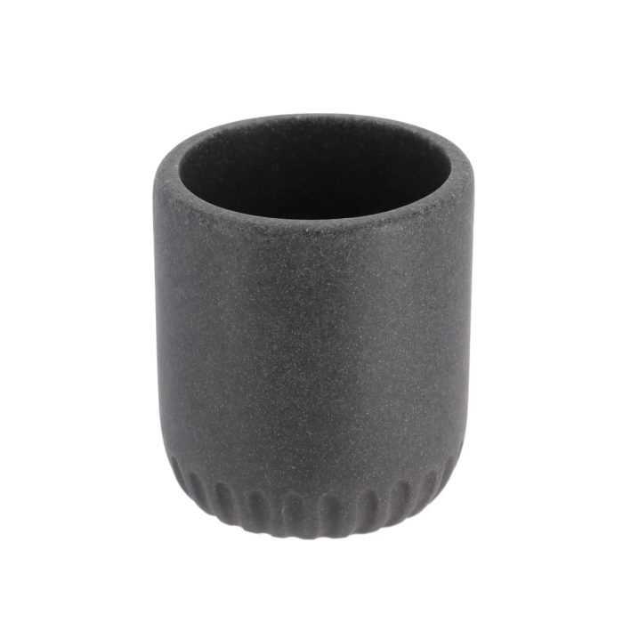 POLYRESIN TUMBLER ROUND SHAPE - DARK GREY