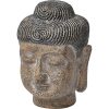 POLYRESIN BUDDHIST STATUETTE - TAUPE