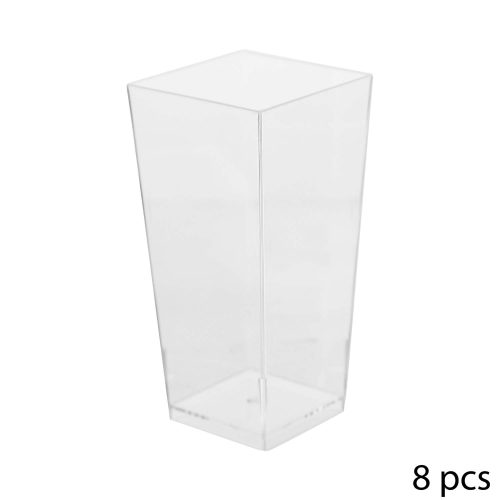 Vierkante polystyreen-glazen 8st