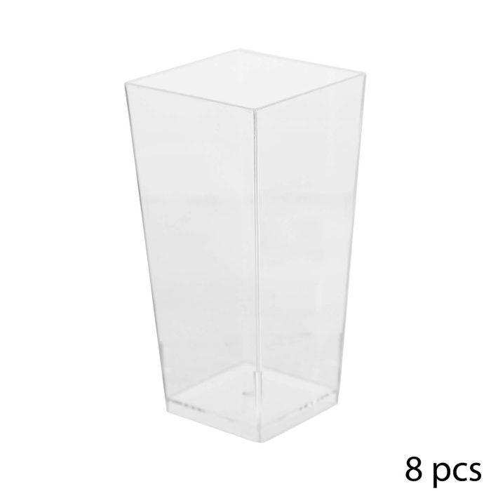 Vierkante polystyreen-glazen 8st