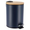 METAL DUSTBIN SOFT CLOSE 2,5L- BLUE / BAMBOO