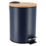 METAL DUSTBIN SOFT CLOSE 2,5L- BLUE / BAMBOO