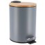 METAL DUSTBIN SOFT CLOSE 2,5L- GREY / BAMBOO