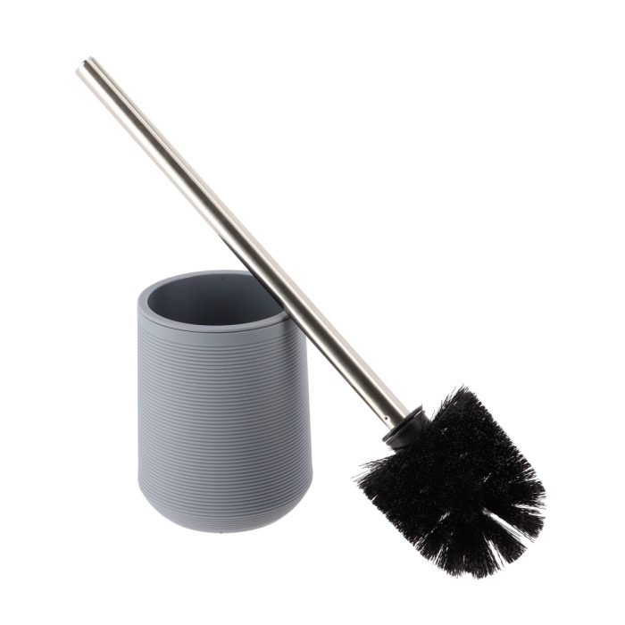 TOILET BRUSH ABS + RUBBER WITH STRIPES - DARK GREY