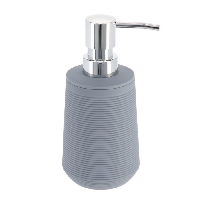 Rubber& ABS Soap Dispenser w/stripes 270 ML DARK GREY