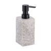 Vierkant POLYRESIN Zeepdispenser 260ml STONE EFFECT/ZWART - GRIJS