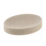 OVAL POLYRESIN SOAP DISH WITH STRIPES - NATURAL