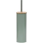 METAL TOILET BRUSH WITH BAMBOO COVER - KAKI