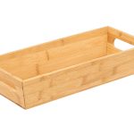 Bamboe BROODMAND 33x14cm opbergmand opbergkist opbergdoos opbergbox broodmand fruitmand hout naturel bamboe opbergbak organizer met handvat hendels handvaten hendel 33x14cm