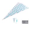 Snoepzak transp blauwe stippen 10X