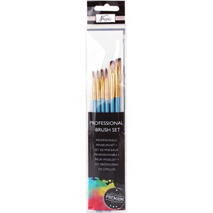 Penselen set synthetisch 6-dlg