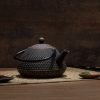 Theepot gietijzer zwart-goud 800ml